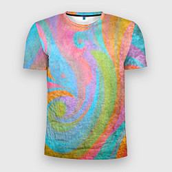 Футболка спортивная мужская Абстракция - multicolored curves, цвет: 3D-принт