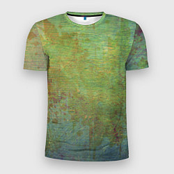 Футболка спортивная мужская Абстракция - green oil stain, цвет: 3D-принт