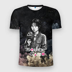 Мужская спорт-футболка Игрок 067 с маской - Игра в кальмара