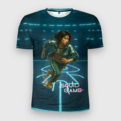 Мужская спорт-футболка Игра в кальмара - игрок 067 бежит