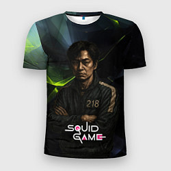 Футболка спортивная мужская Игра в кальмара - игрок 218 скрещивает руки, цвет: 3D-принт
