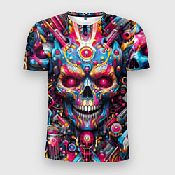 Мужская спорт-футболка Art cyber skull - ai art fantasy