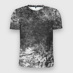Мужская спорт-футболка Абстракция - grey and white wall with cracks