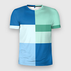 Мужская спорт-футболка Мятное небо колор-блок