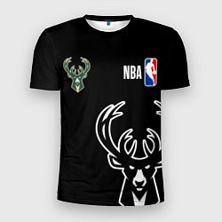 Футболка спортивная мужская Милуоки Бакс - большой лого, цвет: 3D-принт