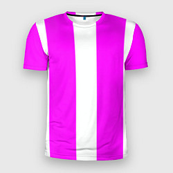 Футболка спортивная мужская Color white pink line, цвет: 3D-принт