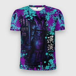 Футболка спортивная мужская Неоновый призрак самурая, цвет: 3D-принт