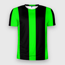 Мужская спорт-футболка Color green black lines
