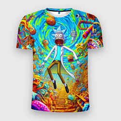 Мужская спорт-футболка Кошмарный сон Рика Санчеса - нейроарт фантазия