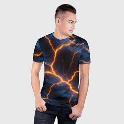Футболка спортивная мужская Молния на камуфляжной текстуре, цвет: 3D-принт — фото 2