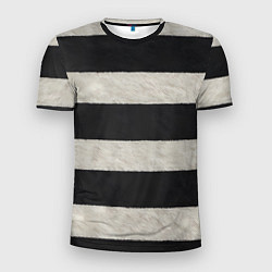 Футболка спортивная мужская Текстурные черно-белые полосы, цвет: 3D-принт