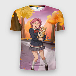 Футболка спортивная мужская Сиратори Айра Дандадан с щенком, цвет: 3D-принт
