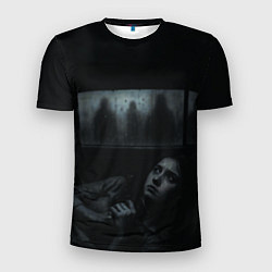 Футболка спортивная мужская Испуганная девушка прячется в машине ужасы триллер, цвет: 3D-принт