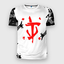 Футболка спортивная мужская Doom лого камуфляж текстура, цвет: 3D-принт