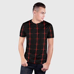 Футболка спортивная мужская Color black red crosses, цвет: 3D-принт — фото 2