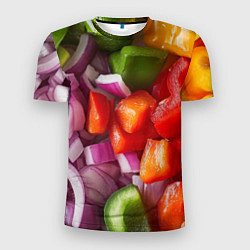 Футболка спортивная мужская Микс из овощей - текстура, цвет: 3D-принт