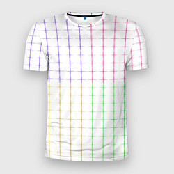 Футболка спортивная мужская Color white multicolored stripes, цвет: 3D-принт