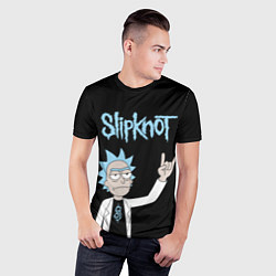 Футболка спортивная мужская Slipknot и Рик Санчес из Рик и Морти, цвет: 3D-принт — фото 2