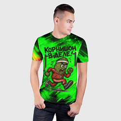 Футболка спортивная мужская Корнишон в деле - спортсмен, цвет: 3D-принт — фото 2