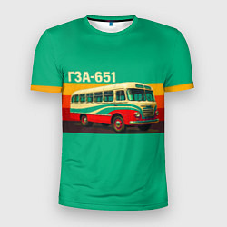 Мужская спорт-футболка Поп-арт автобус ГЗА-651
