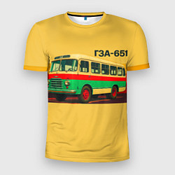 Мужская спорт-футболка Ретро автобус ГЗА-651 поп-арт