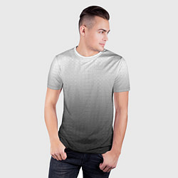 Футболка спортивная мужская Градиент текстурный серый, цвет: 3D-принт — фото 2