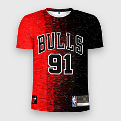Футболка спортивная мужская NBA Bulls 91 Rodman, цвет: 3D-принт
