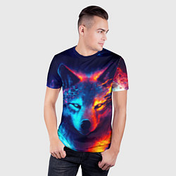 Футболка спортивная мужская Волк льда и пламени, цвет: 3D-принт — фото 2