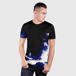 Футболка спортивная мужская Синее пламя, цвет: 3D-принт — фото 2
