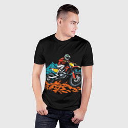 Футболка спортивная мужская Motocross and mountains, цвет: 3D-принт — фото 2