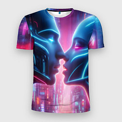 Мужская спорт-футболка Cyber love - metropolis neon glow