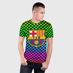 Футболка спортивная мужская Barcelona gradient neon, цвет: 3D-принт — фото 2