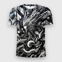 Футболка спортивная мужская Abstraction cyber pattern - ai art fantasy, цвет: 3D-принт