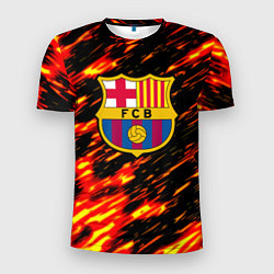 Мужская спорт-футболка Barcelona штрихи огненные
