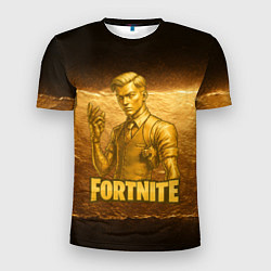 Мужская спорт-футболка Fortnite золотой Мидас