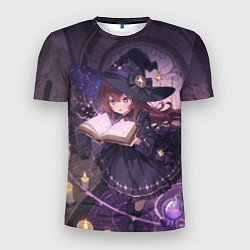 Мужская спорт-футболка Аниме Ведьма Читает Книгу Заклинаний