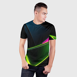 Футболка спортивная мужская Неоновое освещение, цвет: 3D-принт — фото 2