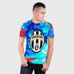 Футболка спортивная мужская Ювентус абстрактные краски, цвет: 3D-принт — фото 2
