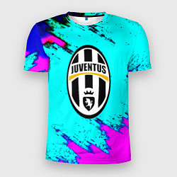 Мужская спорт-футболка Juventus неоновые краски