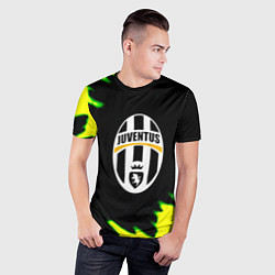 Футболка спортивная мужская Ювентус кислотные краски лого, цвет: 3D-принт — фото 2