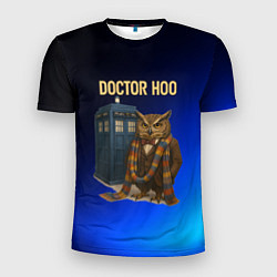 Мужская спорт-футболка Doctor Hoo сова у телефонной будки