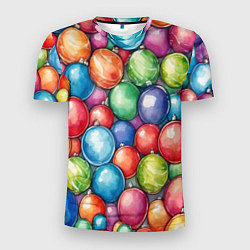 Футболка спортивная мужская Россыпь новогодних шаров, цвет: 3D-принт