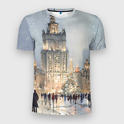 Мужская спорт-футболка Зимняя Москва