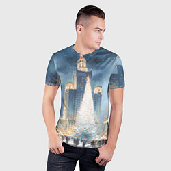 Футболка спортивная мужская Новый год в Москве, цвет: 3D-принт — фото 2