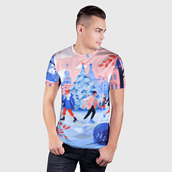 Футболка спортивная мужская Новогодний каток, цвет: 3D-принт — фото 2