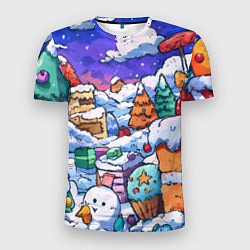 Футболка спортивная мужская Новогоднее настроение из сладостей, цвет: 3D-принт