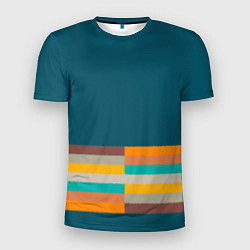 Футболка спортивная мужская Индиго и шумовой градиент заката с текстурой, цвет: 3D-принт