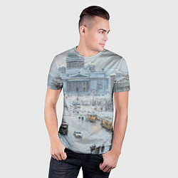 Футболка спортивная мужская Новогодняя улица Питера, цвет: 3D-принт — фото 2