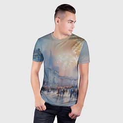 Футболка спортивная мужская Новогодняя Питерская атмосфера, цвет: 3D-принт — фото 2