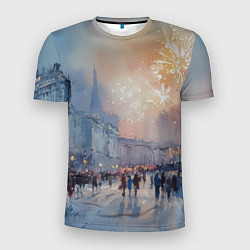 Мужская спорт-футболка Новогодняя Питерская атмосфера